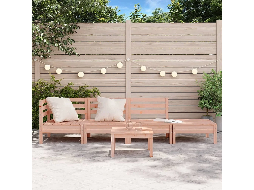 Sofá de 4 lugares para jardim madeira de douglas maciça PT860719