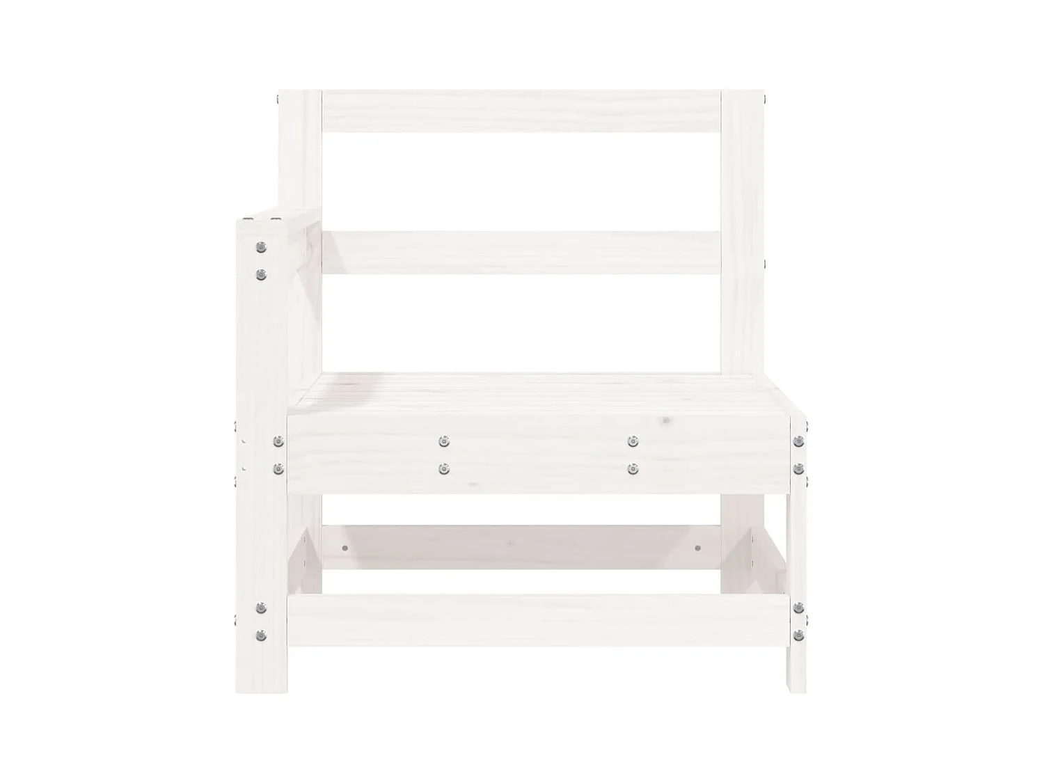 Canapé d'angle de jardin blanc bois de pin massif FR35285