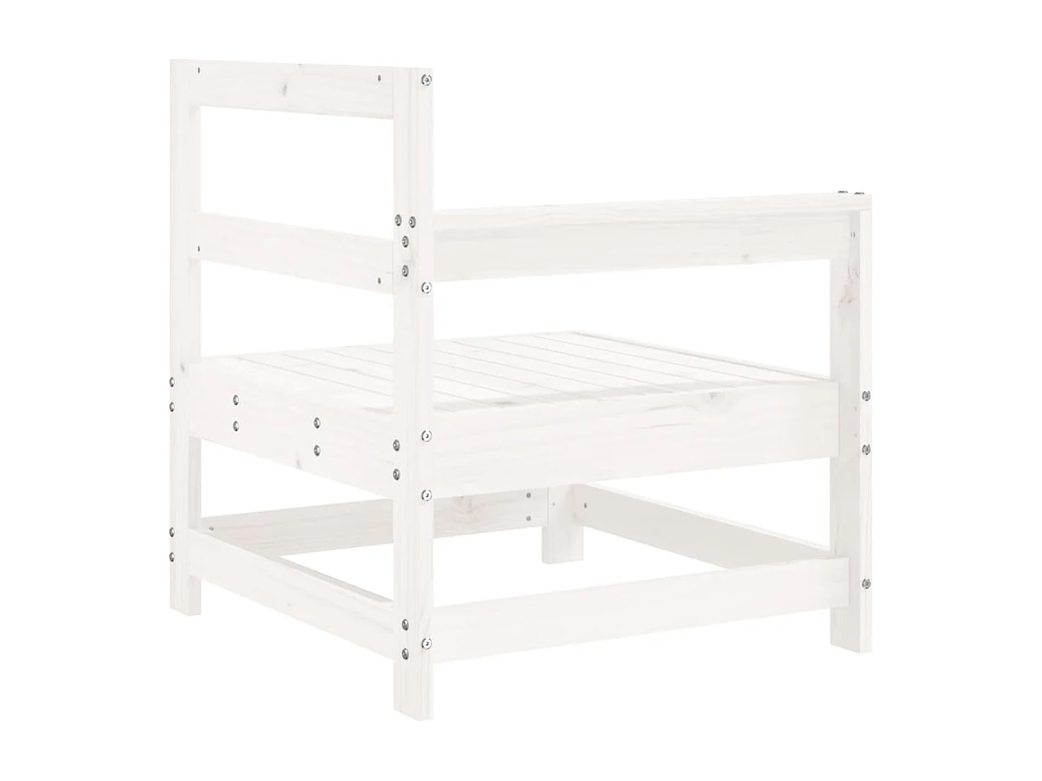 Canapé d'angle de jardin blanc bois de pin massif FR35285