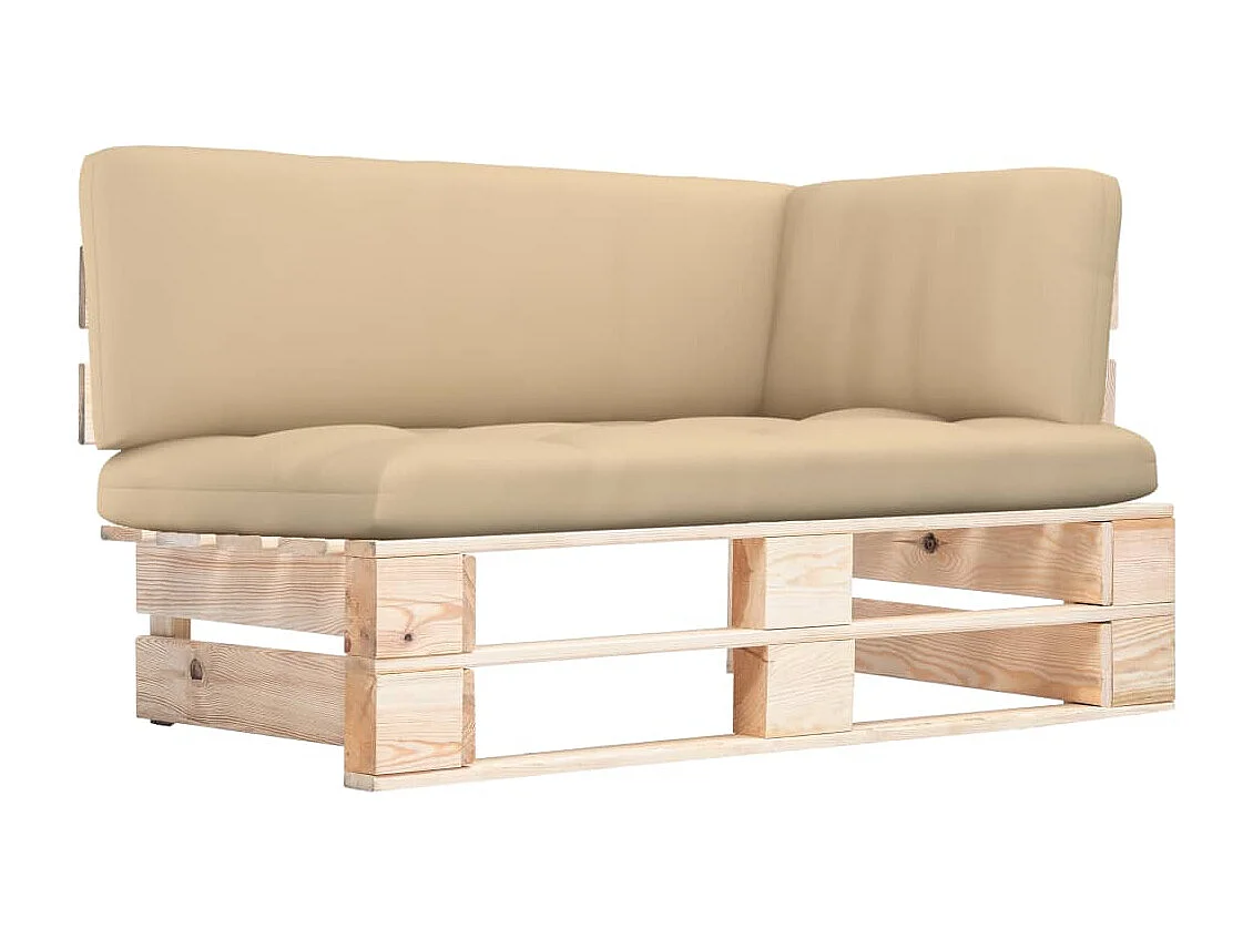 Canapé d'angle palette de jardin bois de pin imprégné FR74456