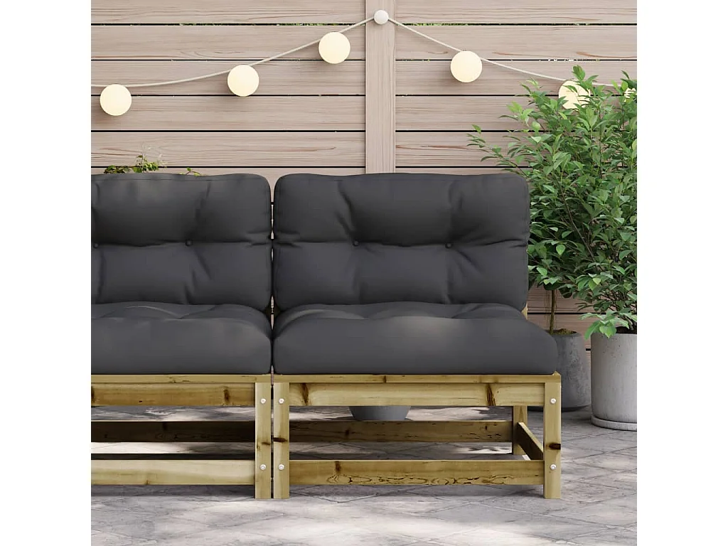 Tuinbank zonder armleuningen met kussens hout BE514726