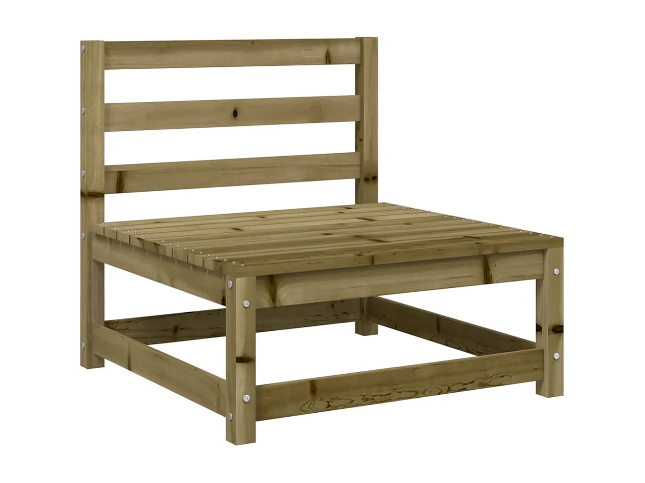 Canapé de jardin sans accoudoirs et coussins bois pin imprégné FR79458