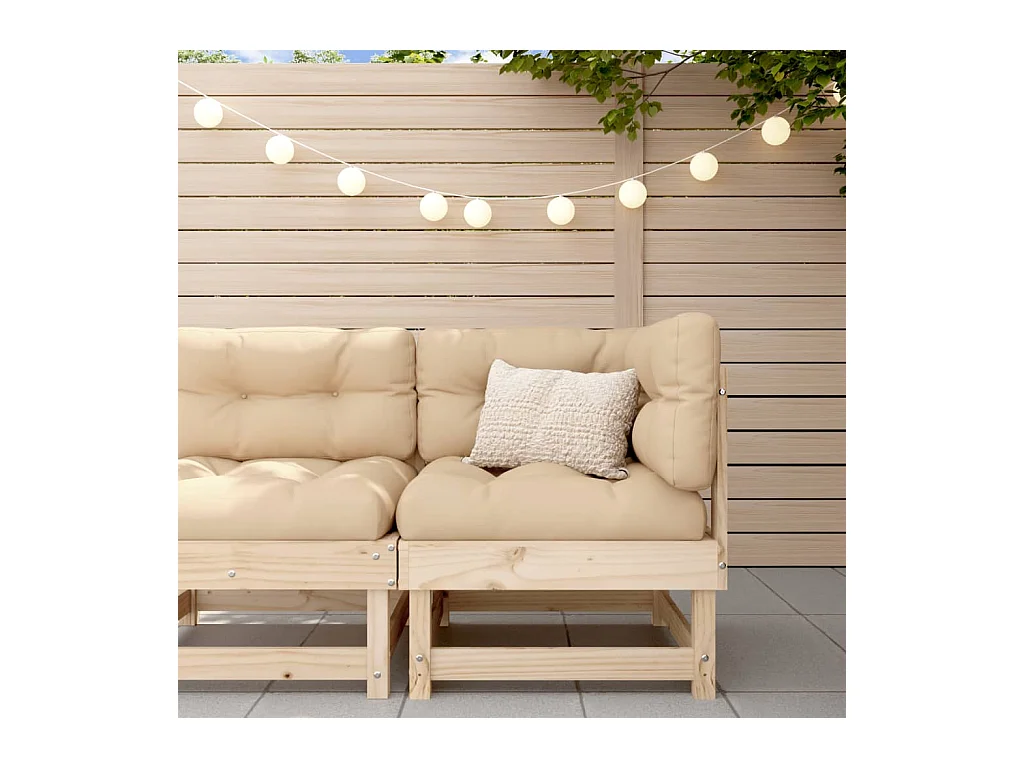 Canapé d'angle de jardin bois de pin massif FR420289