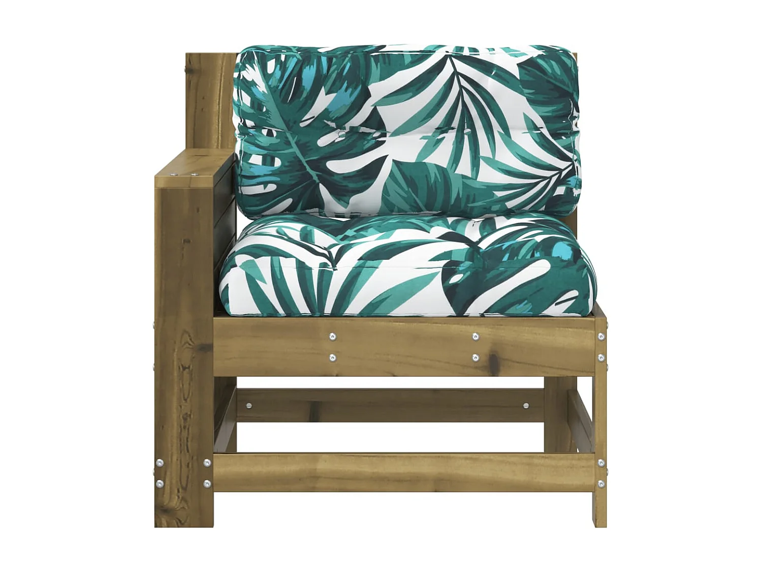 Canapé de jardin accoudoir avec coussin bois de pin imprégné FR764690