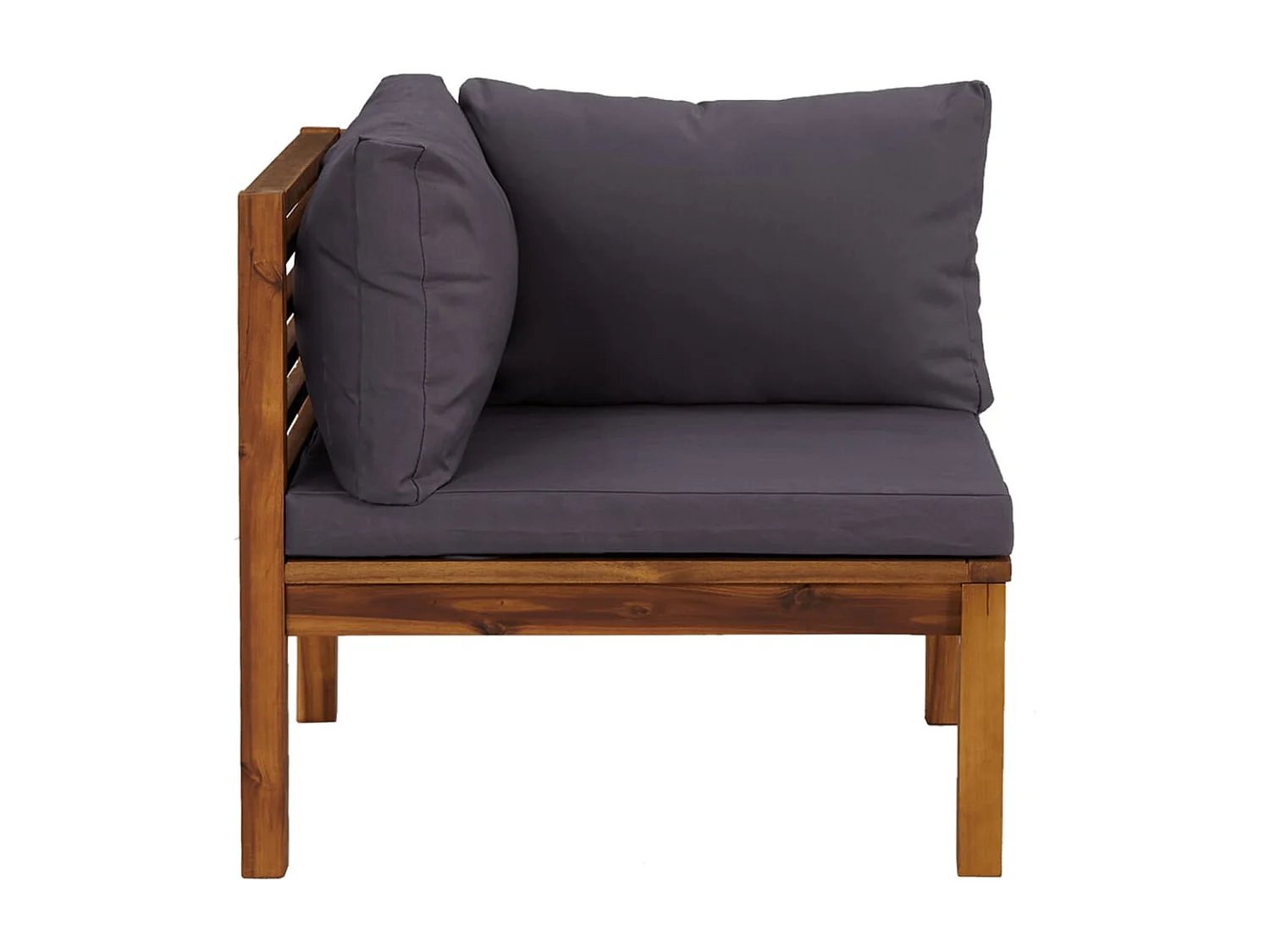 Canapé d'angle sectionnel et coussins gris foncé Bois d'acacia FR48851