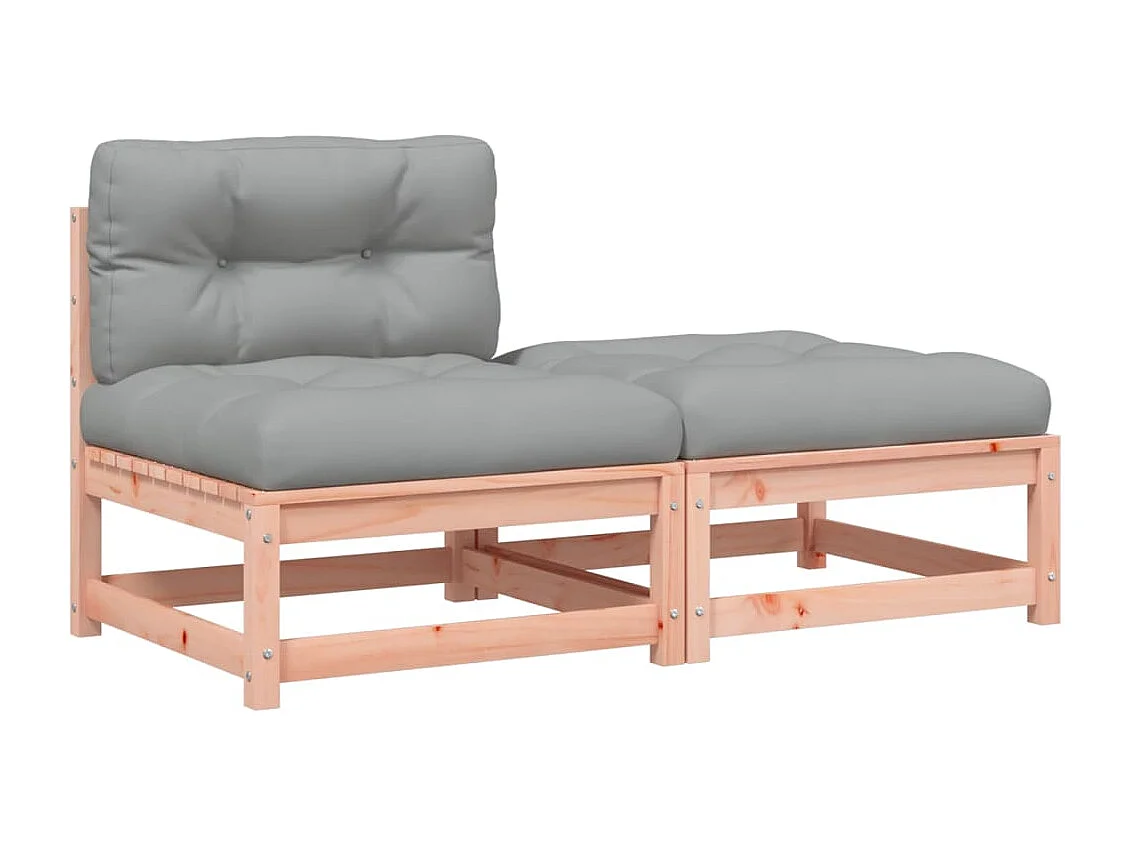 Canapé de jardin sans accoudoirs avec coussins et repose-pieds FR86771