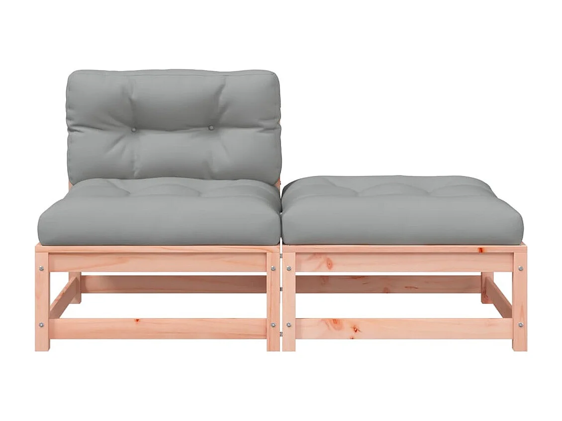 Canapé de jardin sans accoudoirs avec coussins et repose-pieds FR86771