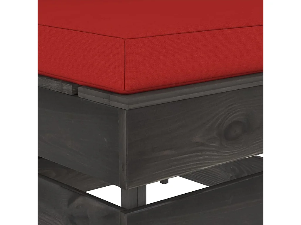 Canapé central sectionnel avec coussins Bois imprégné de gris FR65225