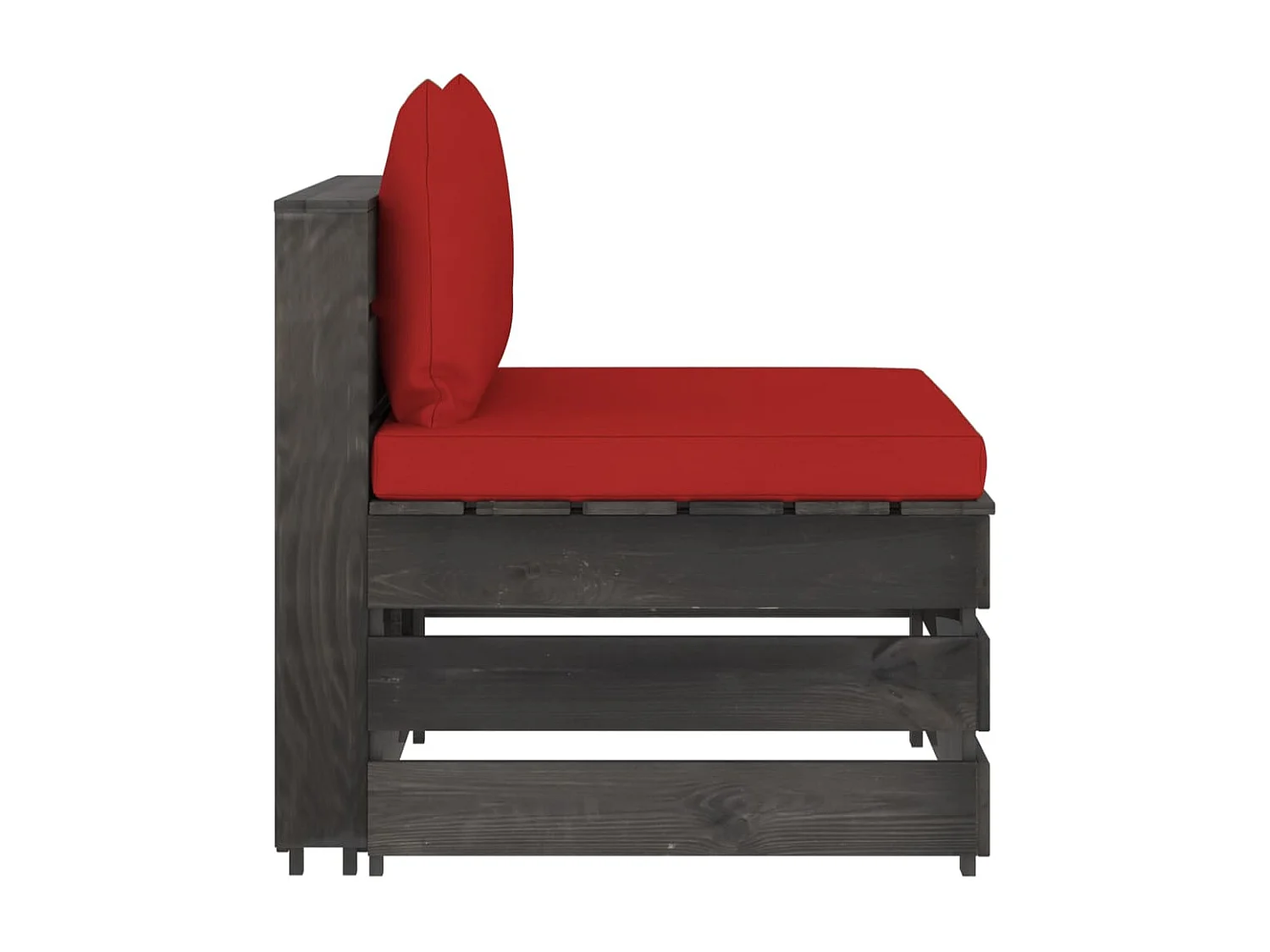 Canapé central sectionnel avec coussins Bois imprégné de gris FR65225