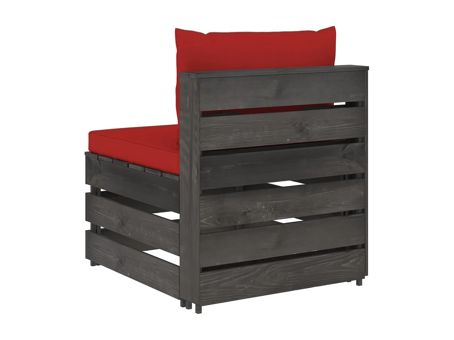 Canapé central sectionnel avec coussins Bois imprégné de gris FR65225