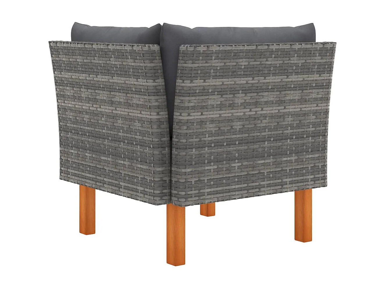 Sofá esquinero de ratán sintético y madera maciza de eucalipto ES359395