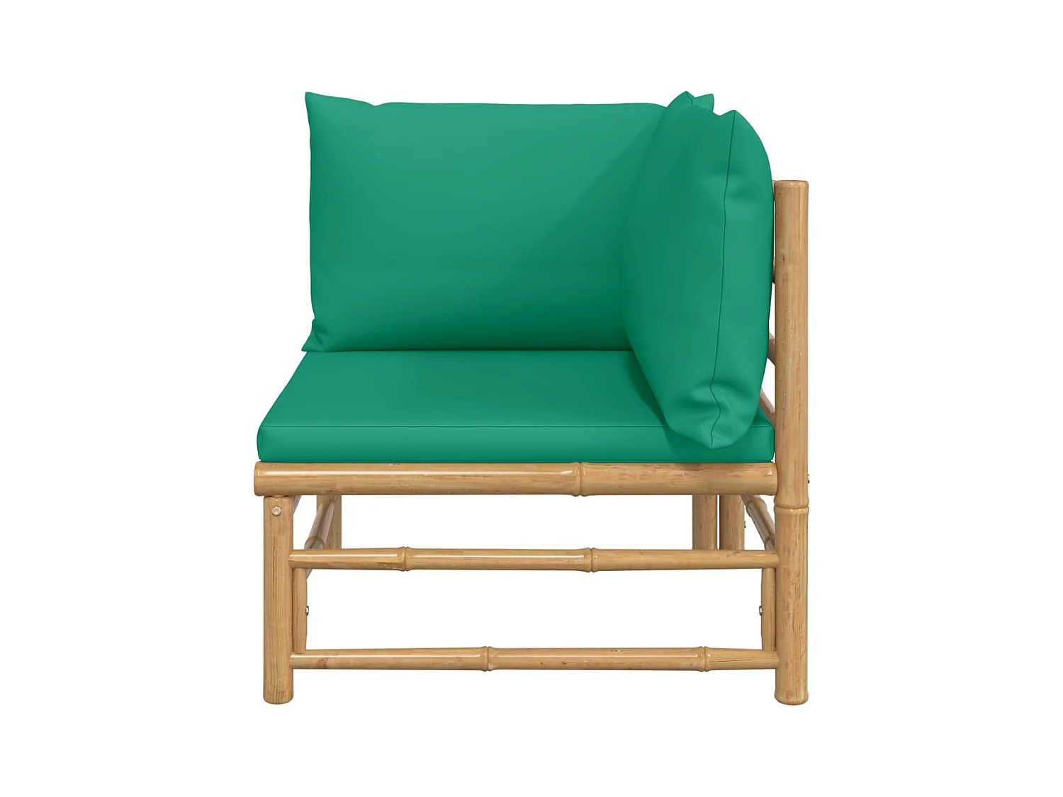 Canapé d'angle de jardin avec coussins vert bambou FR29679