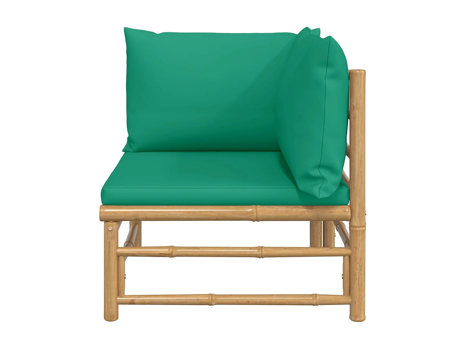 Canapé d'angle de jardin avec coussins vert bambou FR29679
