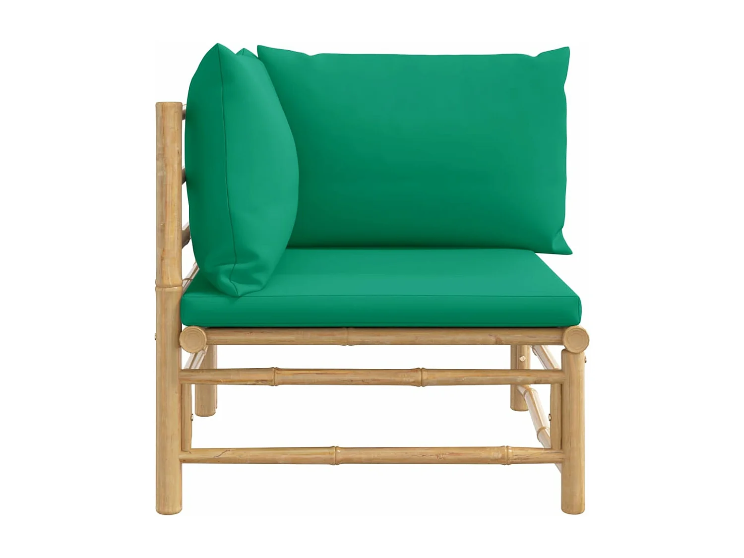 Canapé d'angle de jardin avec coussins vert bambou FR29679