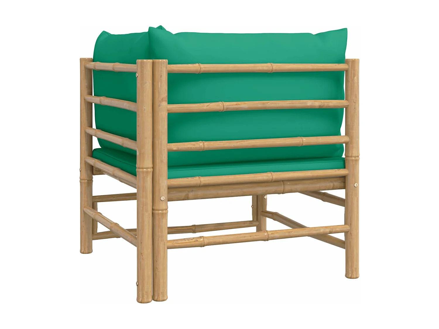 Canapé d'angle de jardin avec coussins vert bambou FR29679