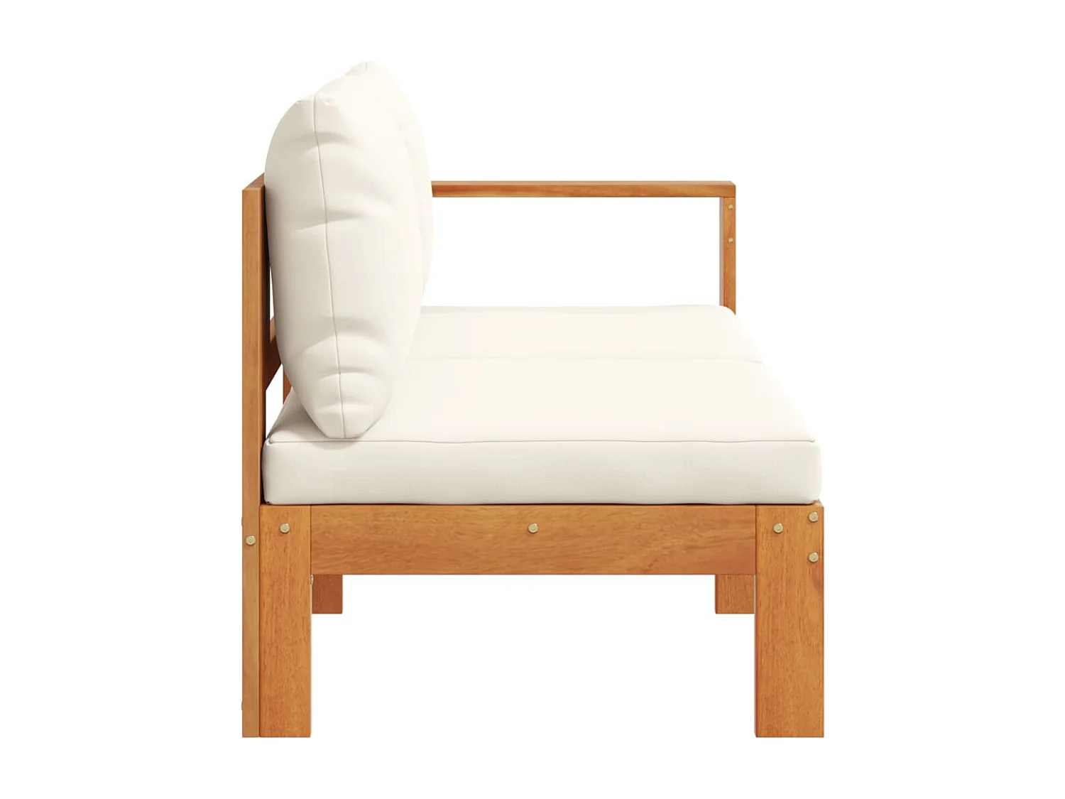 Sofá de 2 lugares para jardim c/ 1 apoio de braço acácia maciça PT254363