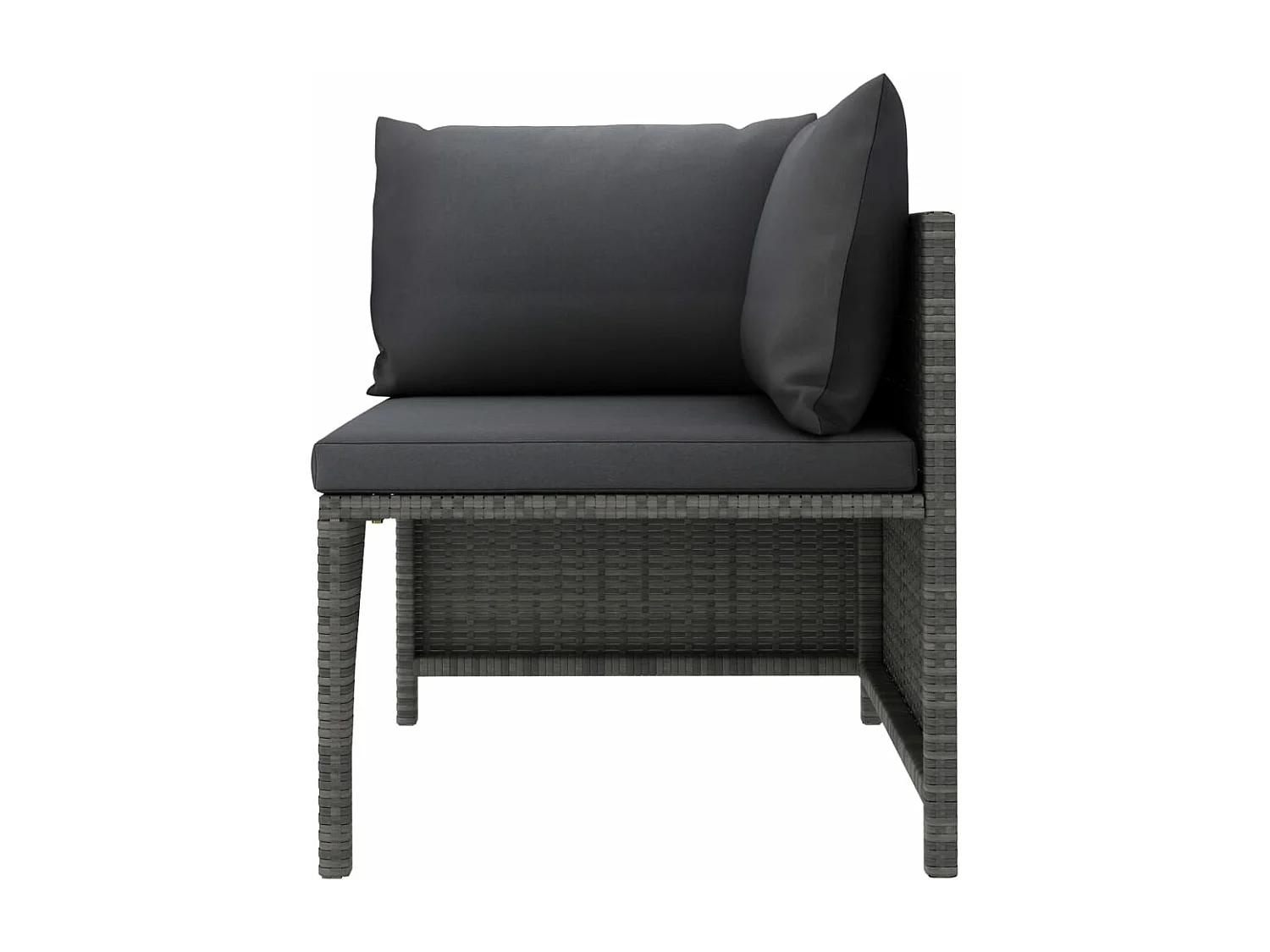 Tuinbank 3-zits met kussens poly rattan grijs BE931988