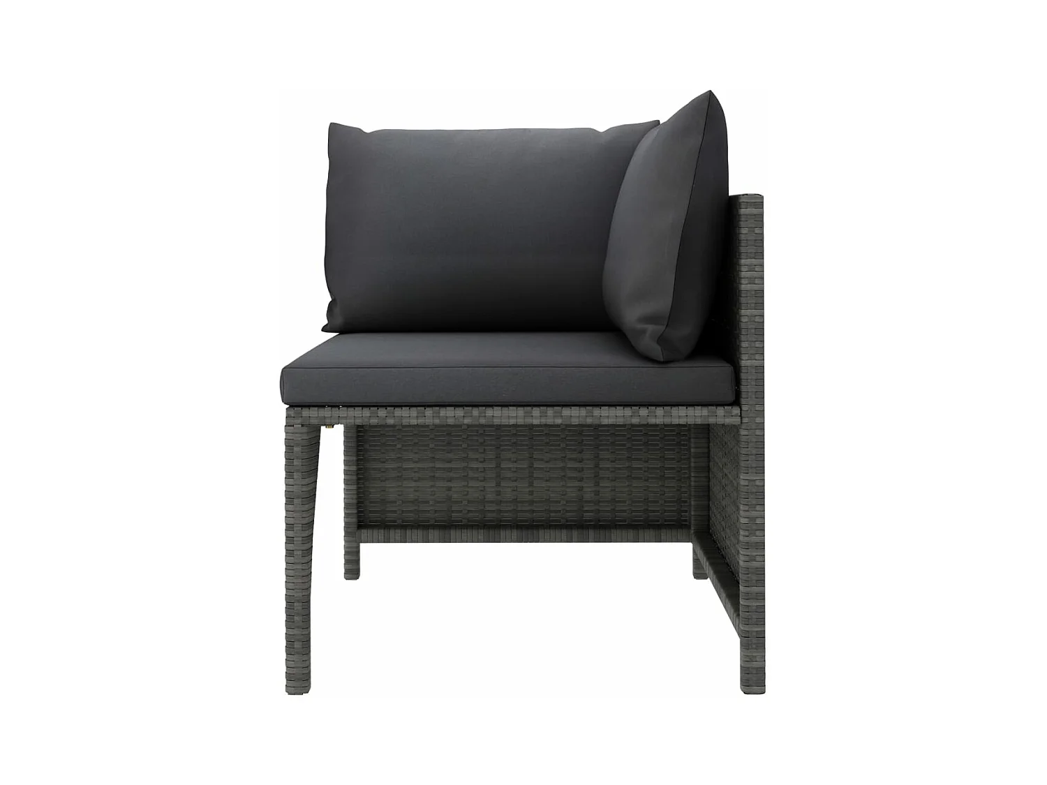 Canapé de jardin à 3 places avec coussins Gris Résine tressée FR42408