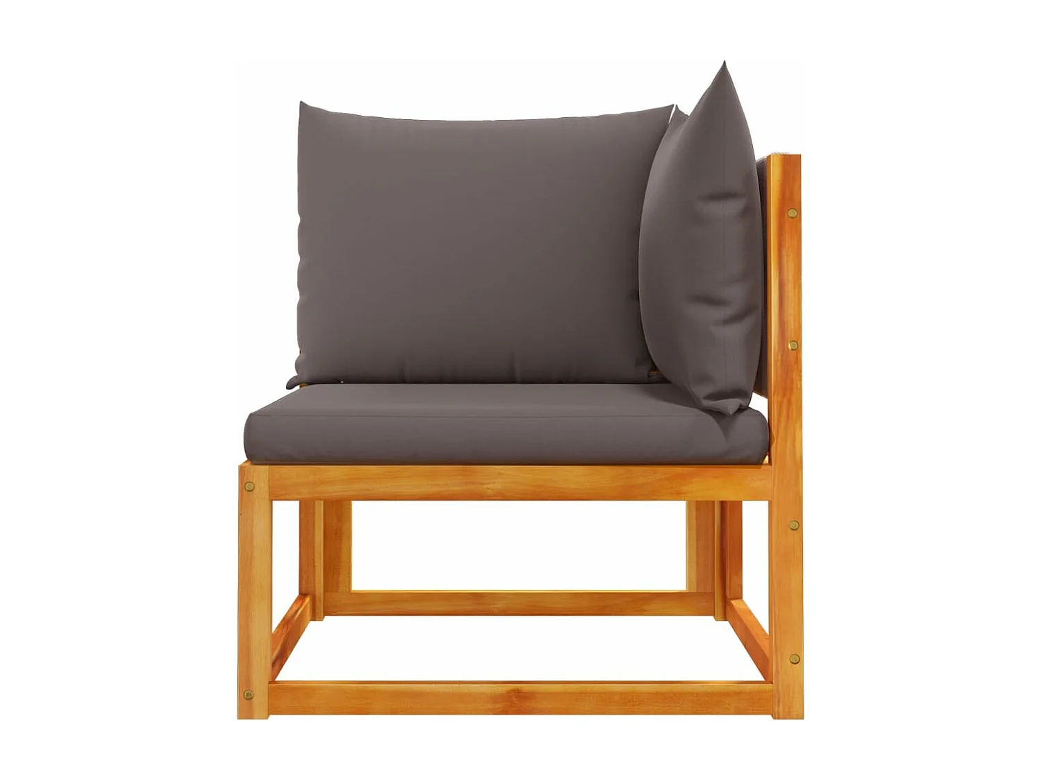 Canapé d'angle de jardin avec coussins bois massif d'acacia FR637178