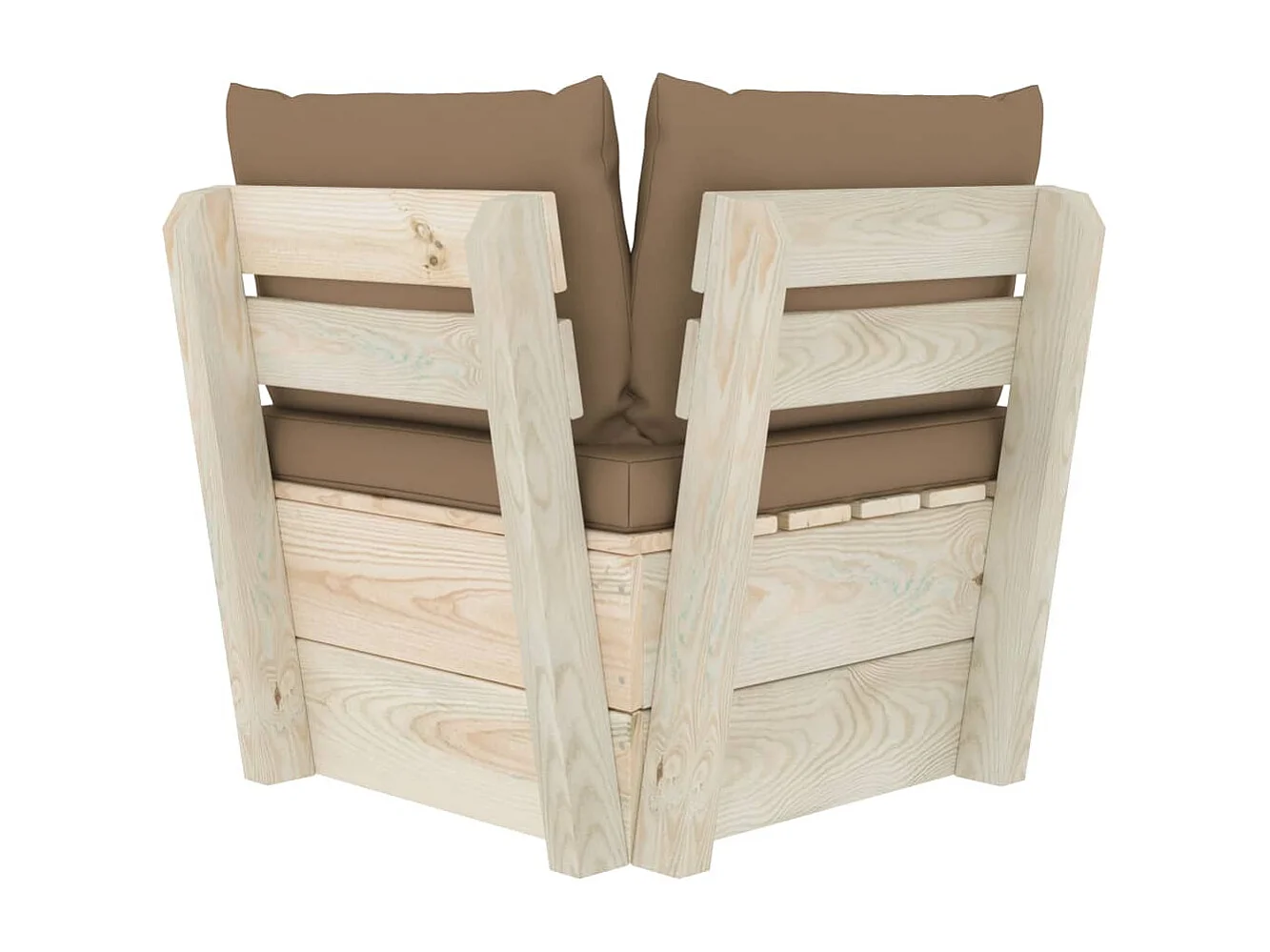 Canapé d'angle palette de jardin avec coussins Épicéa imprégné FR28966