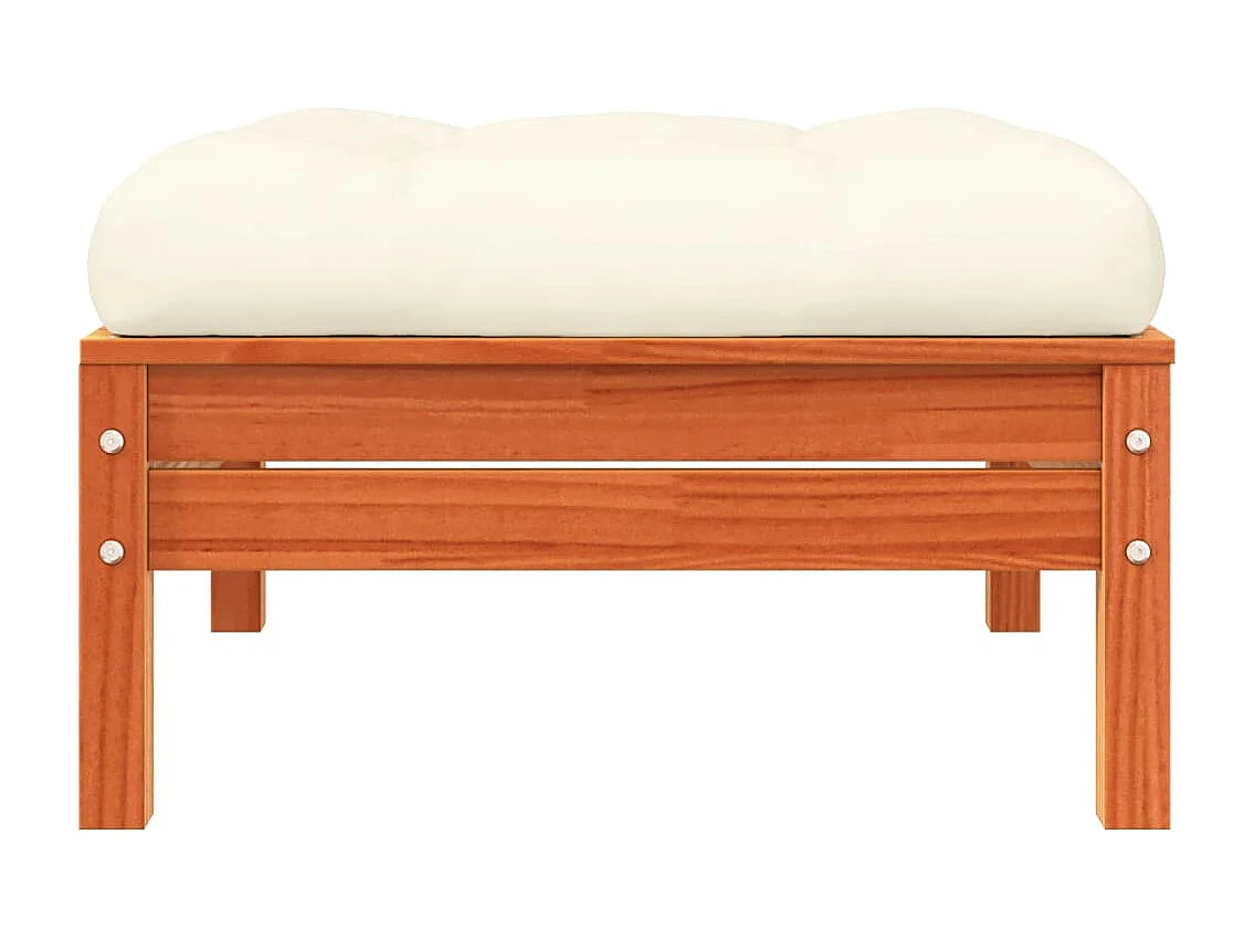 Canapé de jardin - Repose-pied de jardin avec coussin bois massif de pin FR37419