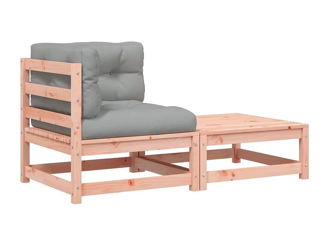 Canapé d'angle de jardin avec coussins et repose-pieds FR19053