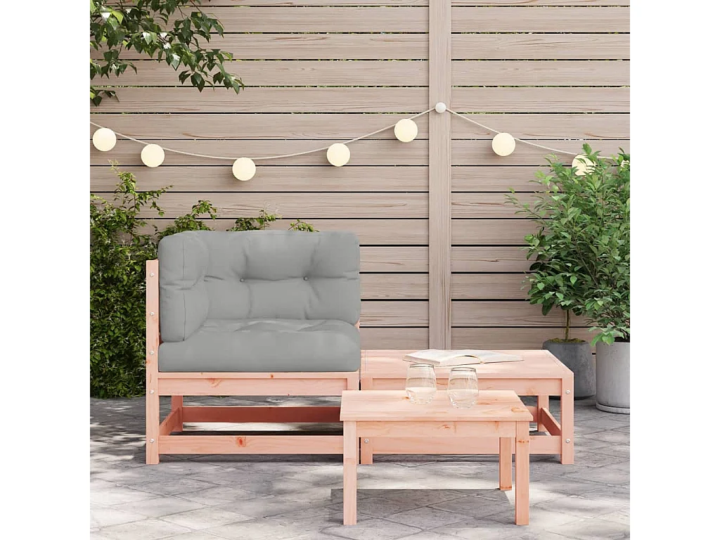 Canapé d'angle de jardin avec coussins et repose-pieds FR19053