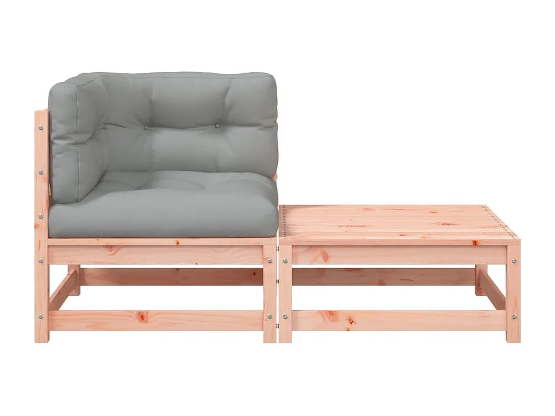 Canapé d'angle de jardin avec coussins et repose-pieds FR19053