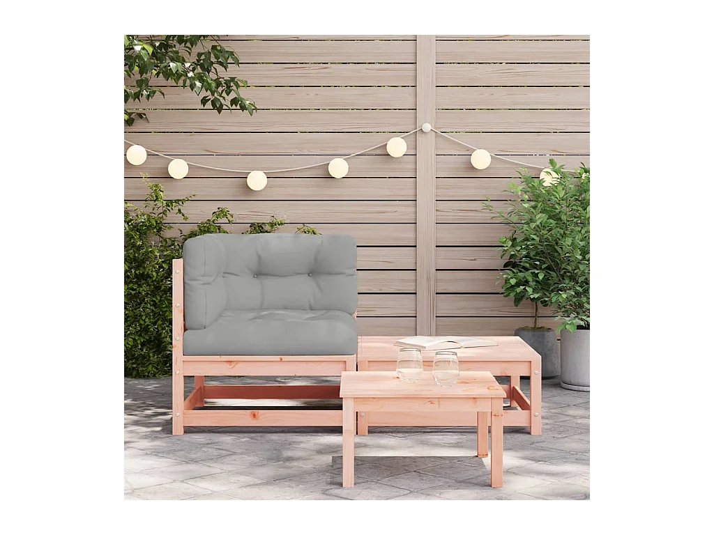 Canapé d'angle de jardin avec coussins et repose-pieds FR19053