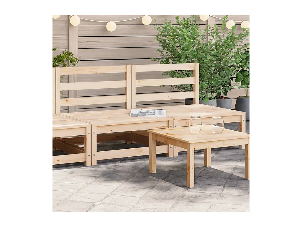 Canapés de jardin sans accoudoirs 2 pcs blanc bois pin massif FR18278
