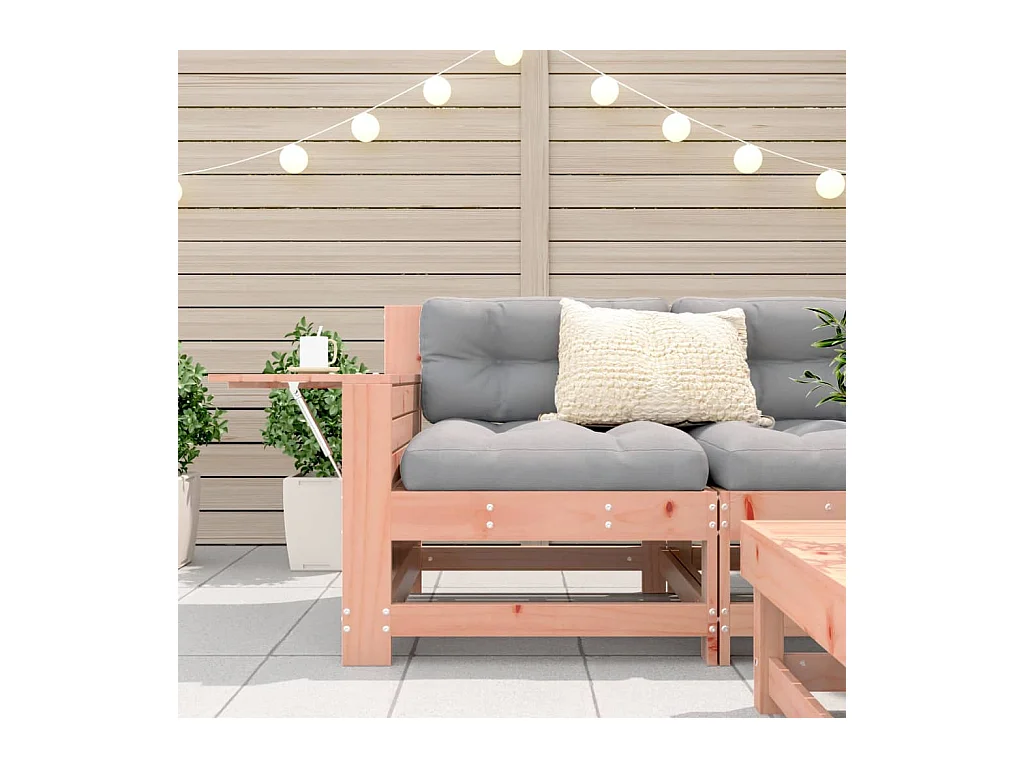Canapé de jardin accoudoir avec coussin bois massif douglas FR492148