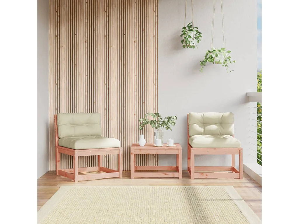 Lot de 2 Canapés de jardin avec coussinspcs bois massif douglas FR831429