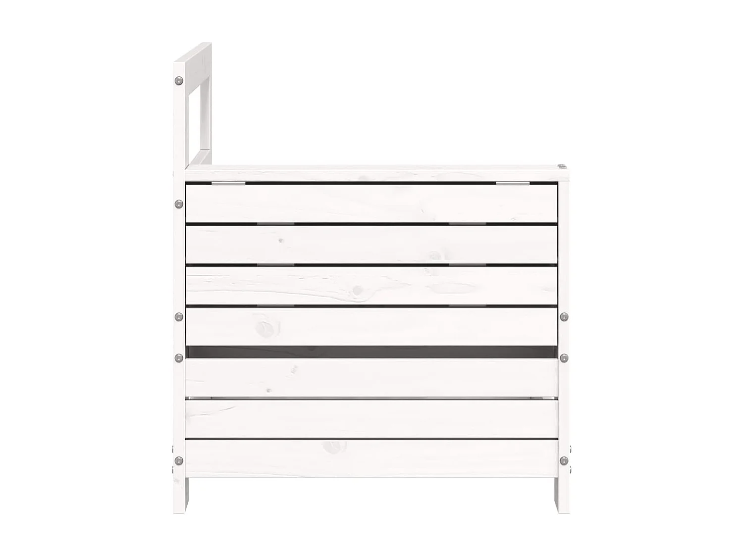 Sofá de jardim c/ apoio braços/mesa apoio pinho maciço branco PT114111