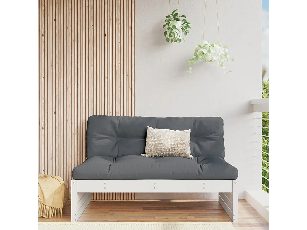 Sofá de centro para jardim 120x80 cm pinho maciço branco PT832112