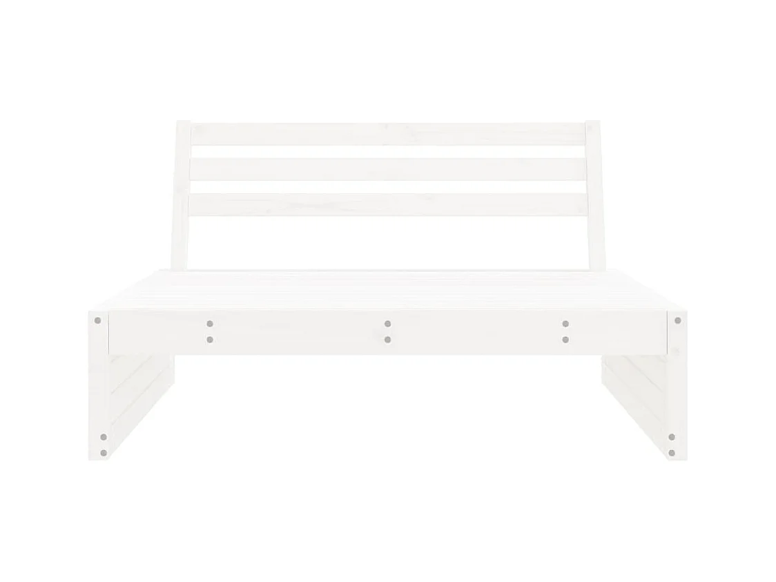Sofá central de jardín madera maciza de pino blanco 120x80 cm ES824194