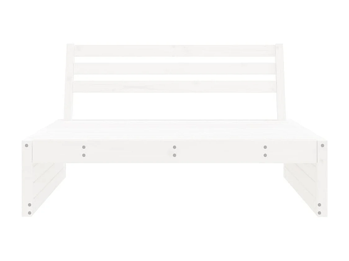Canapé central de jardin blanc 120x80 cm bois de pin massif FR79808