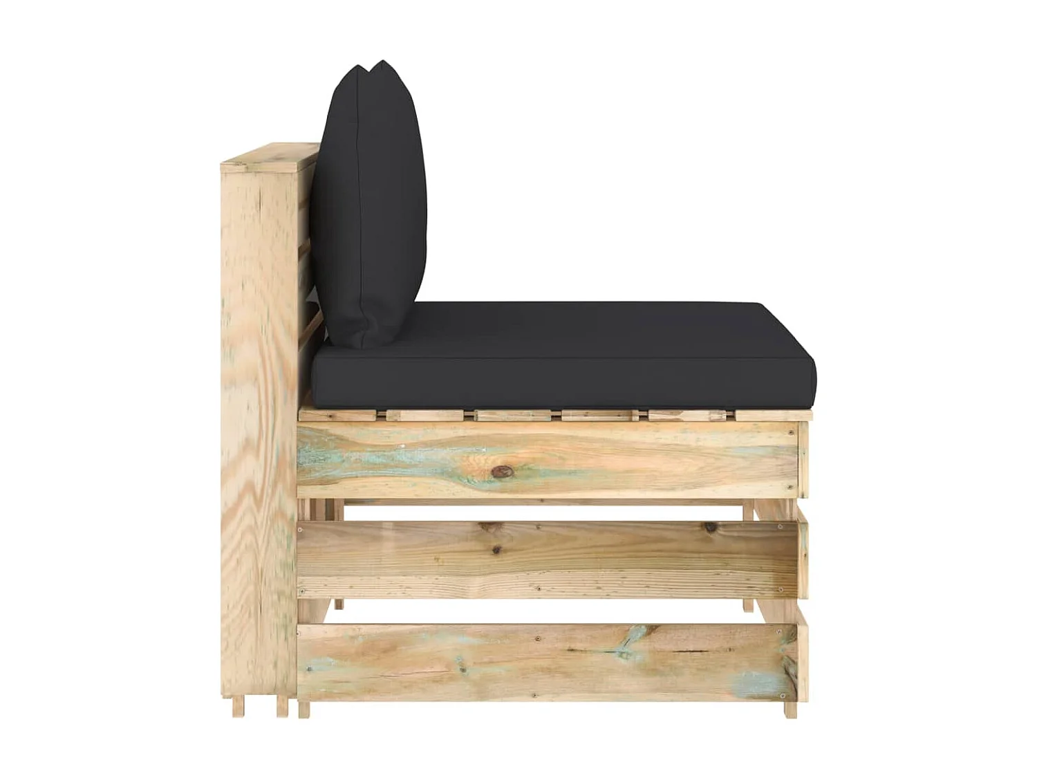 Canapé central sectionnel avec coussins Bois imprégné de vert FR99125