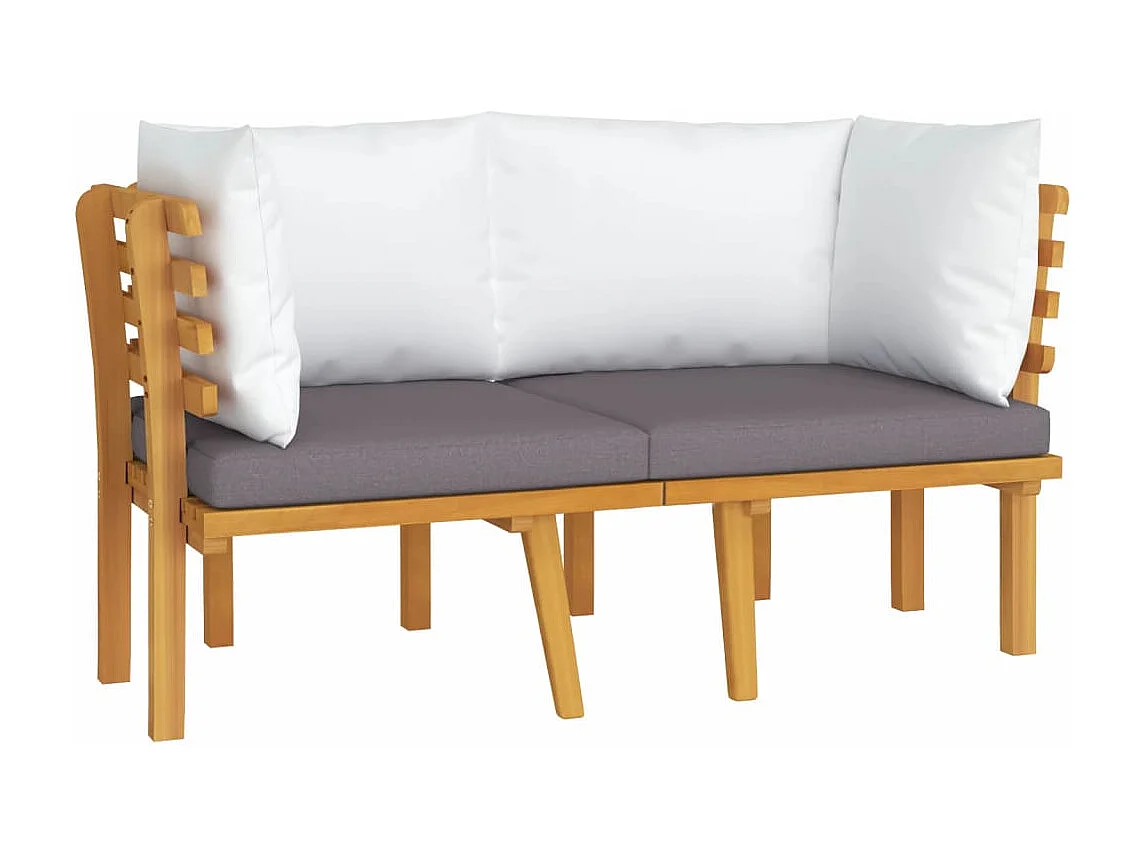 Sofá de jardín de 2 plazas con cojines madera maciza de acacia ES861241