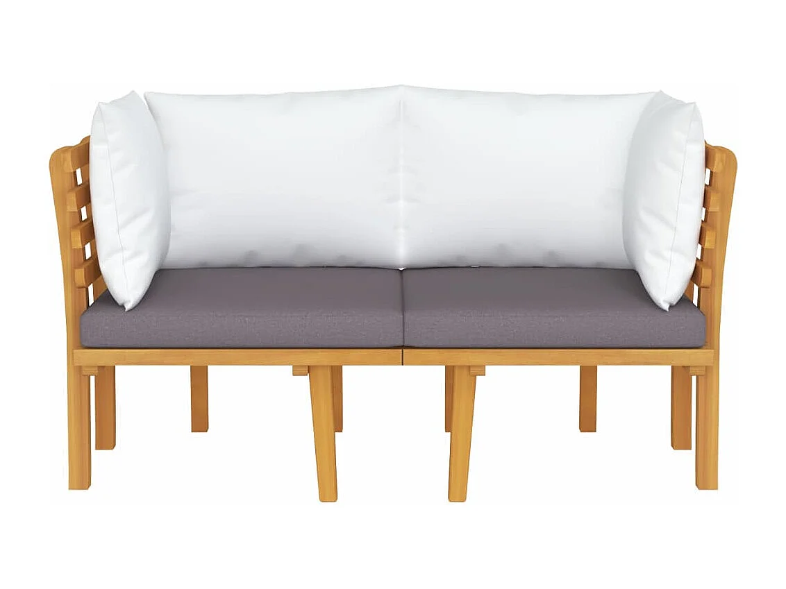 Sofá de jardín de 2 plazas con cojines madera maciza de acacia ES861241