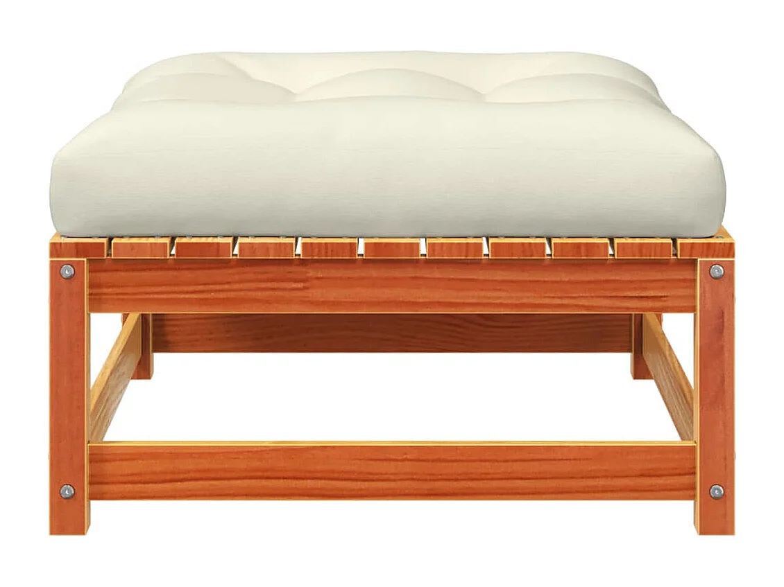 Canapé de jardin - Repose-pied de jardin avec coussin bois massif de pin FR89258