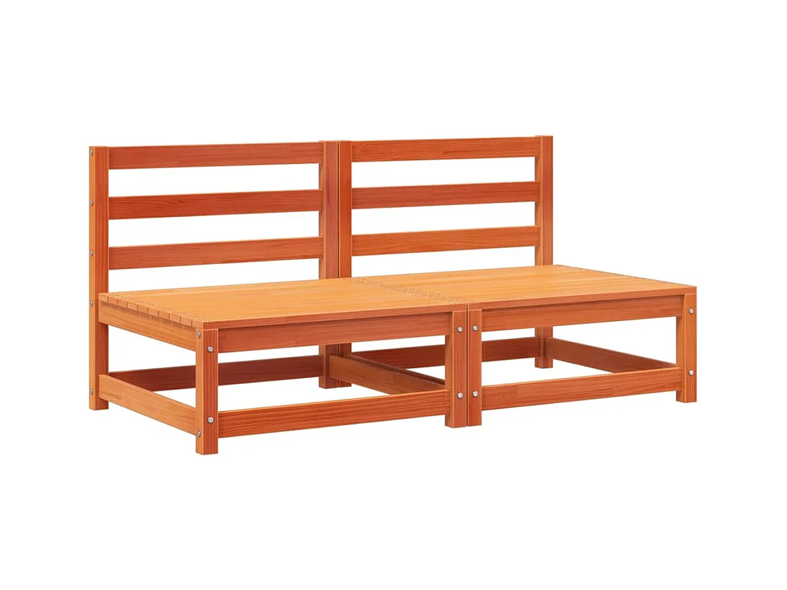 Tuinbank zonder armleuning 2 st 70x70x67 cm grenenhout wasbruin BE811650