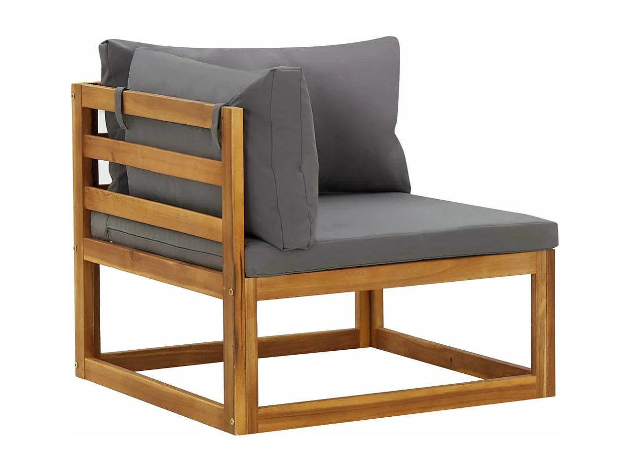 Lot de 2 Canapés d'angle sectionnels avec coussins Gris foncé FR93194