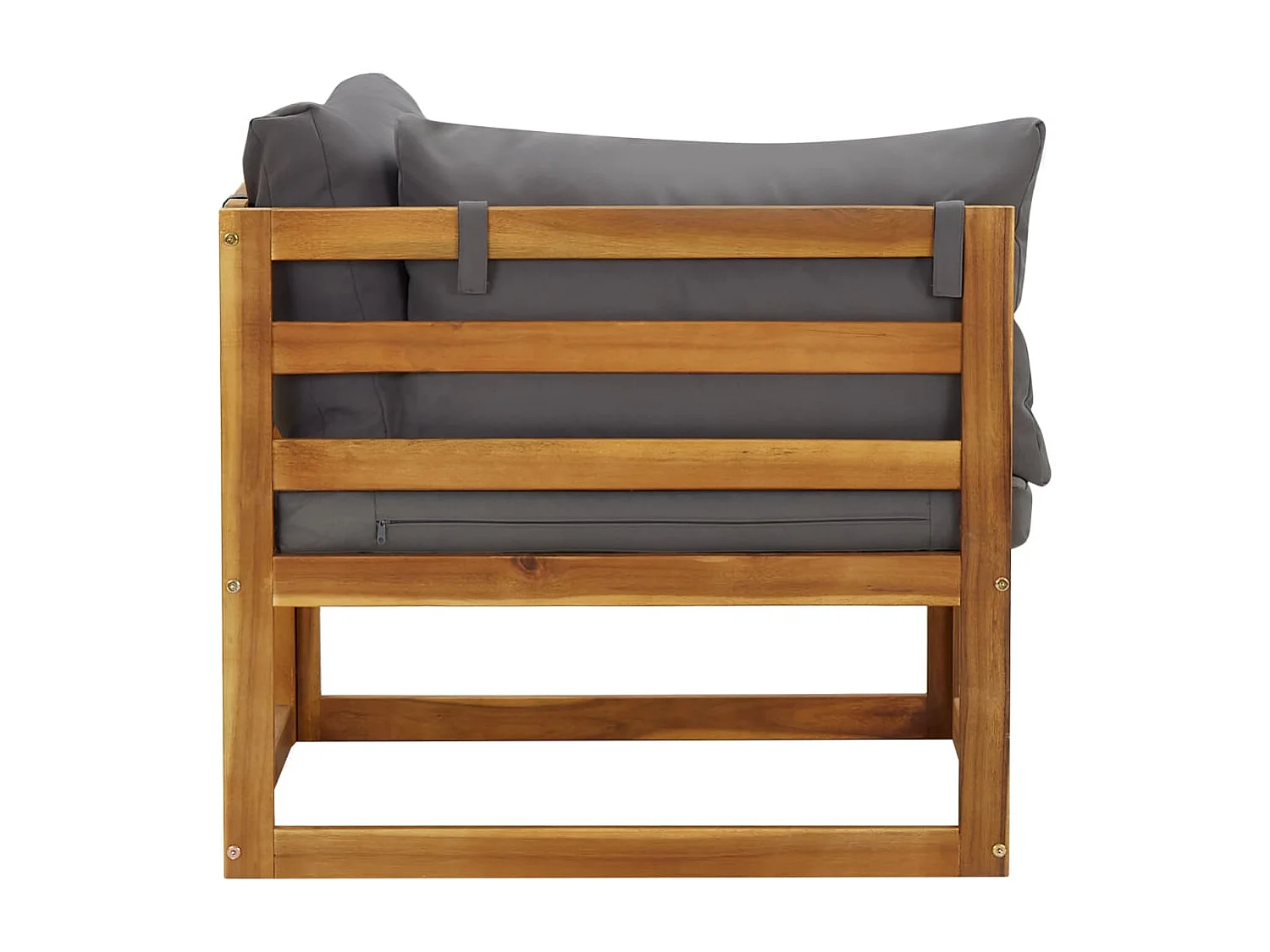 Lot de 2 Canapés d'angle sectionnels avec coussins Gris foncé FR93194