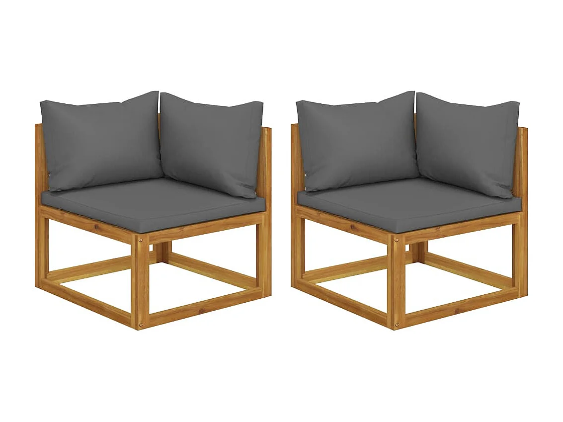 Sofás de canto seccionais c/ almofadões 2 pcs cinzento-escuro PT199986