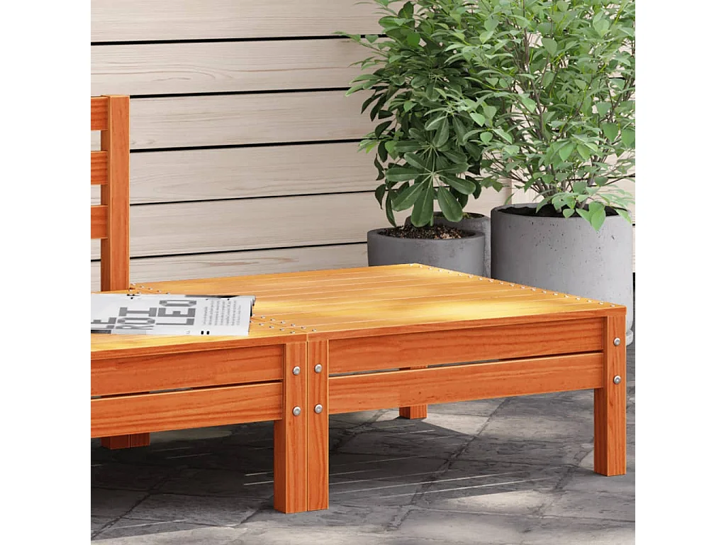 Canapé de jardin - Repose-pied de jardin cire marron bois de pin massif FR66245