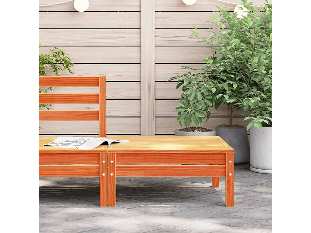 Canapé de jardin - Repose-pied de jardin cire marron bois de pin massif FR66245