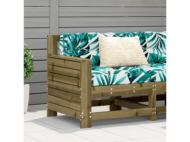 Sofá de jardim c/ apoio braços 69x62x70,5 cm pinho impregnado PT607230