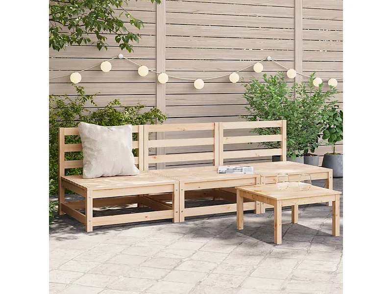 Tuinbank zonder armleuningen 3 st 70x70x67 cm grenenhout BE245308