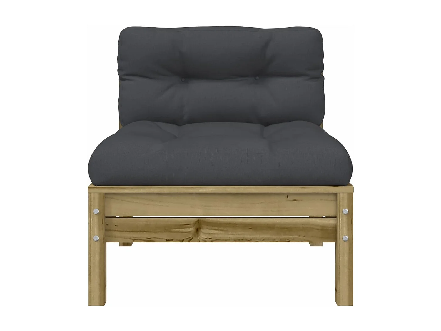 Canapé de jardin sans accoudoirs et coussins bois pin imprégné FR42212