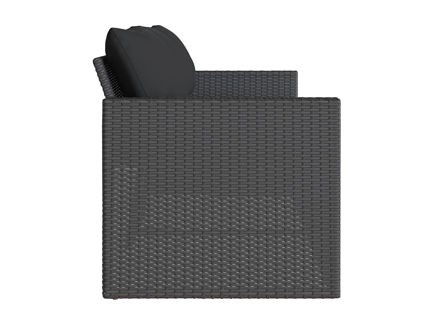 Tuinbank 3-zits met kussens poly rattan zwart BE242771